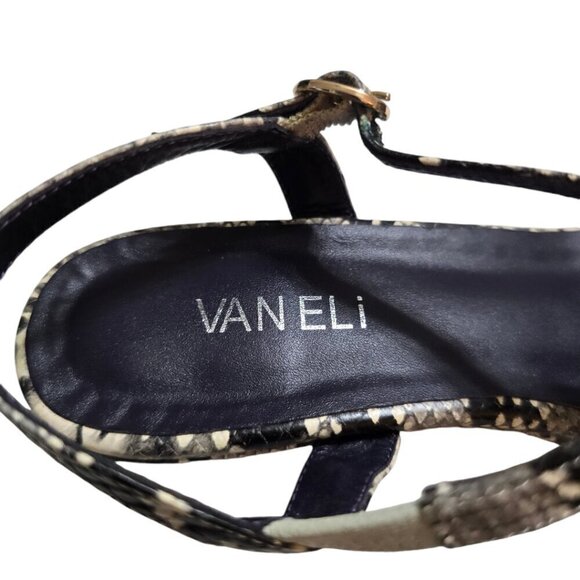 Vaneli Gray Snake Print Leather Braided Slingback Open Toe Sandals Sz 8S - Picture 6 of 9